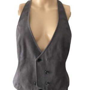 I Love Ronson Black Reverse Button Size M T-Back Vest